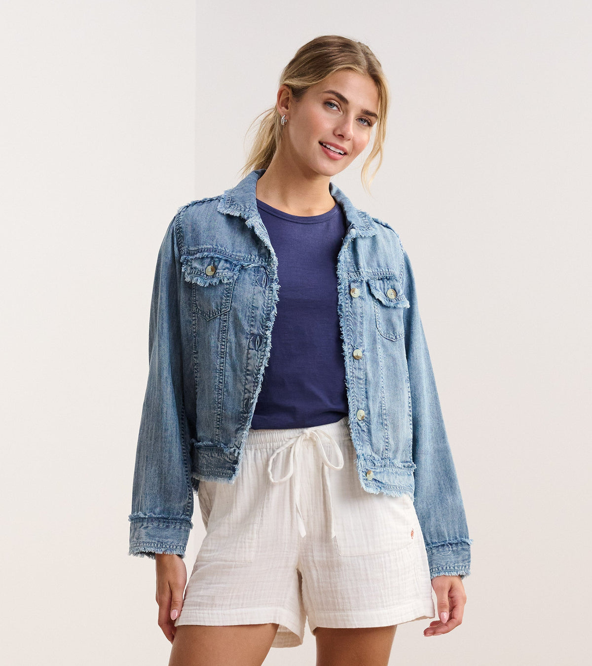 Tencel Jacket - Blue Acid Wash - Hatley Women