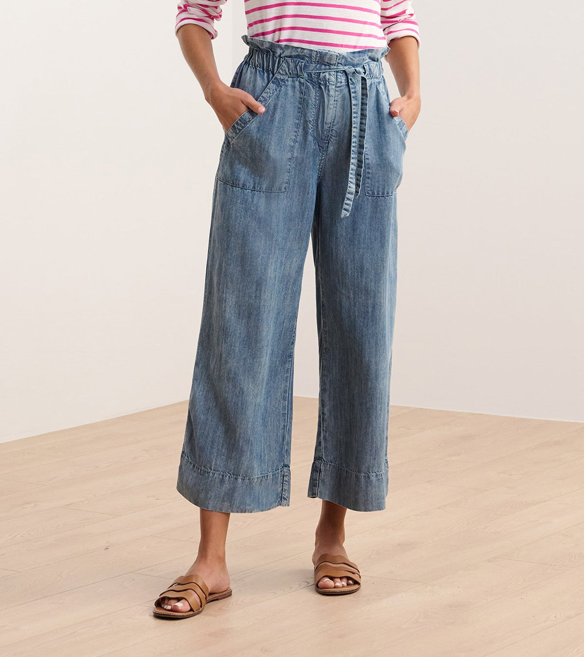 Tie Front Pants - Blue Acid Wash - Hatley Women