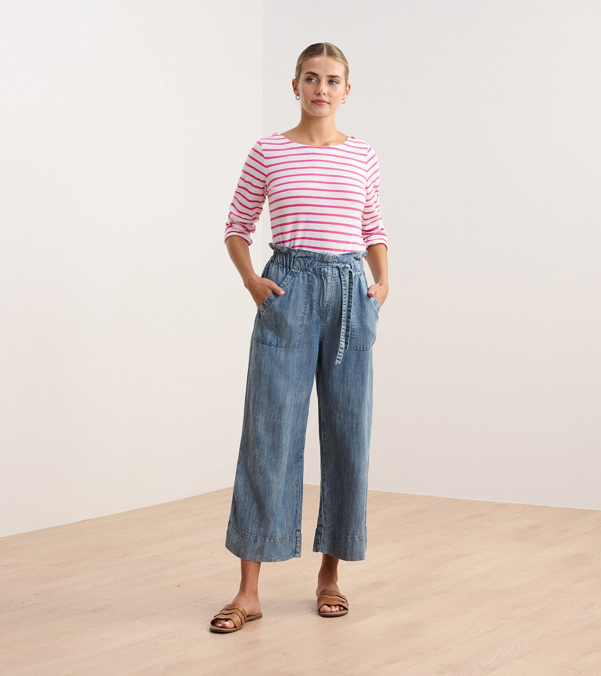 Tie Front Pants - Blue Acid Wash - Hatley Women