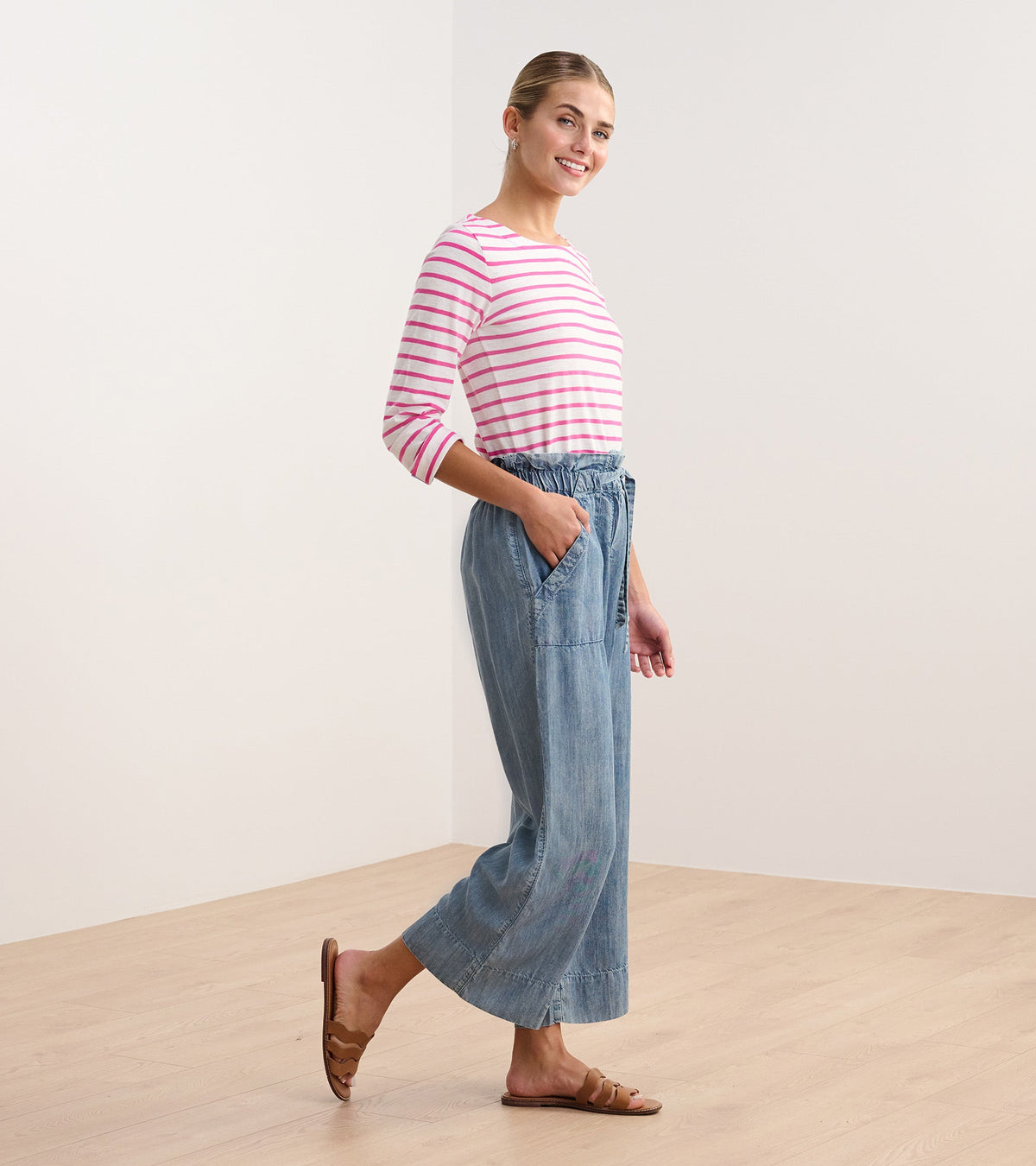 Tie Front Pants - Blue Acid Wash - Hatley Women