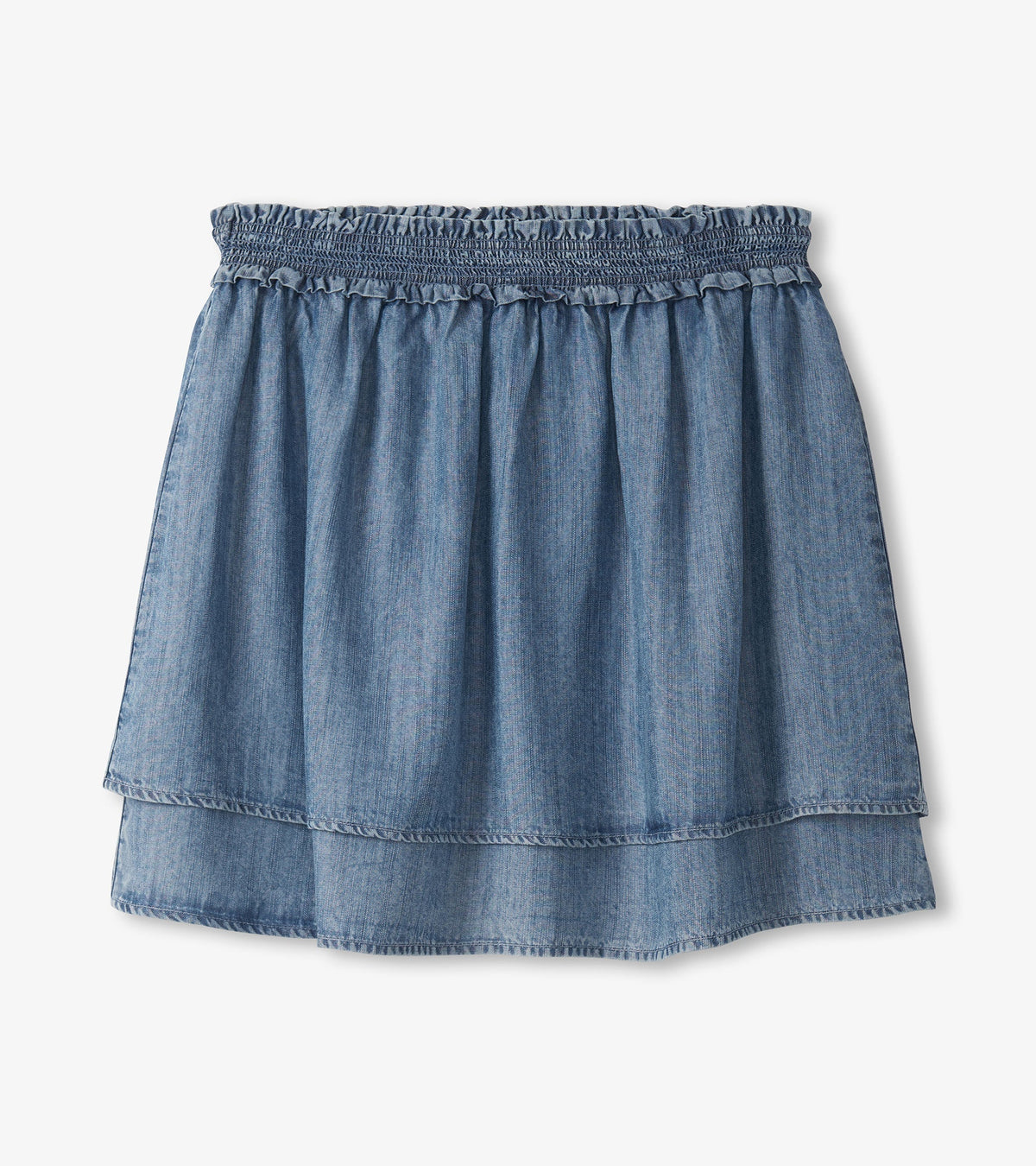 Layered Smocked Skirt - Blue Acid Wash - Hatley Women