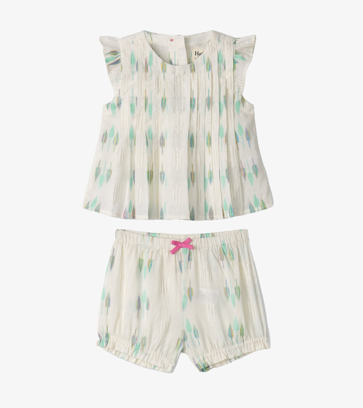 Baby & Toddler Girls Blue Feathers Pin Tuck Tup & Bloomer Set - Hatley Baby & Toddler