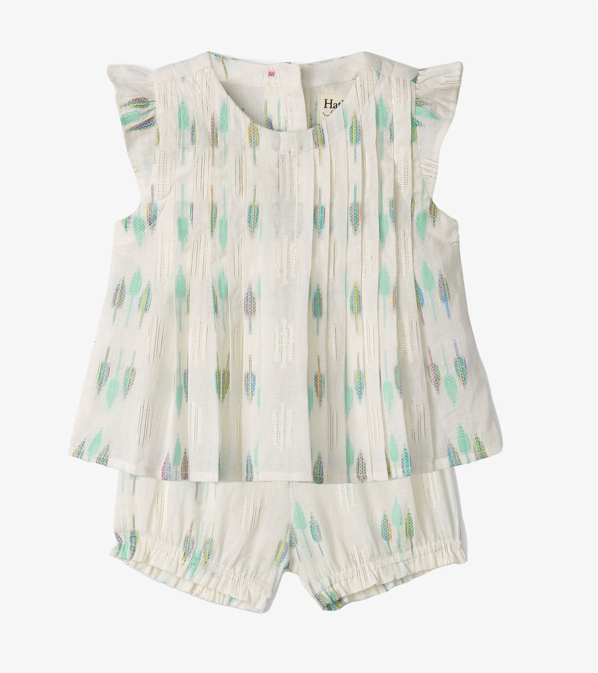Baby & Toddler Girls Blue Feathers Pin Tuck Tup & Bloomer Set - Hatley Baby & Toddler