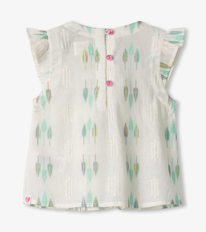 Baby & Toddler Girls Blue Feathers Pin Tuck Tup & Bloomer Set - Hatley Baby & Toddler