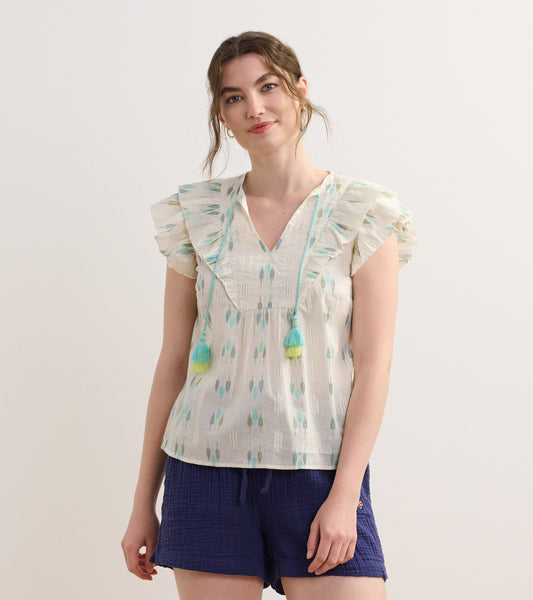 Alexa Popover - Blue Feather Ikat - Hatley Women