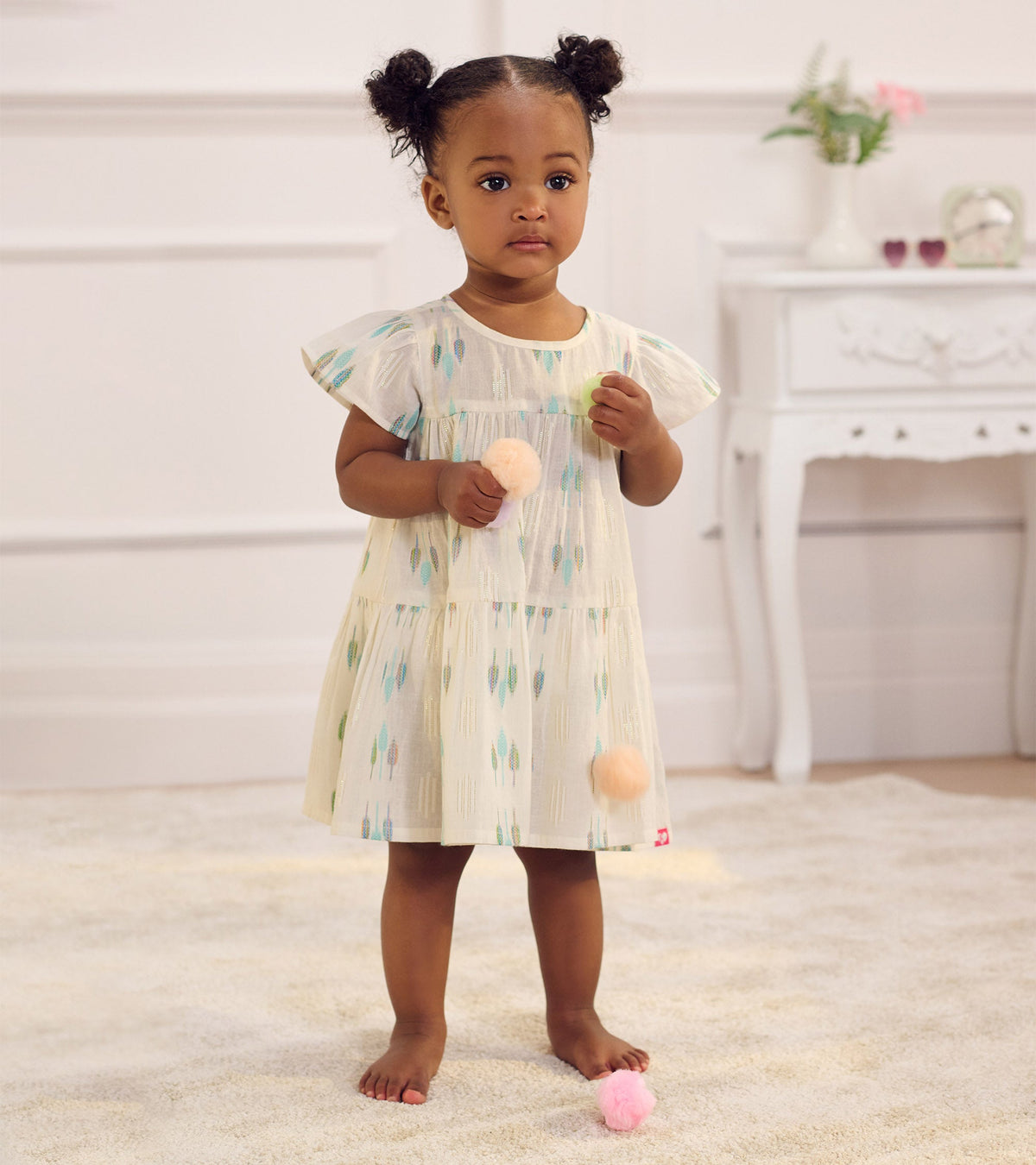 Baby & Toddler Girls Blue Feathers Woven Puff Dress - Hatley Baby & Toddler