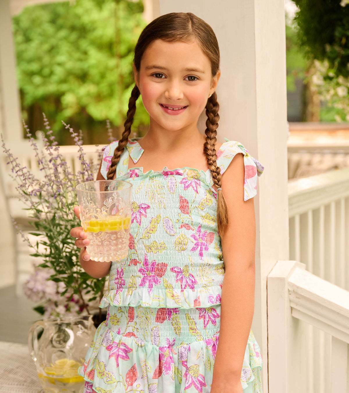 Girls Floral Smocked Angel Dress - Hatley Girls
