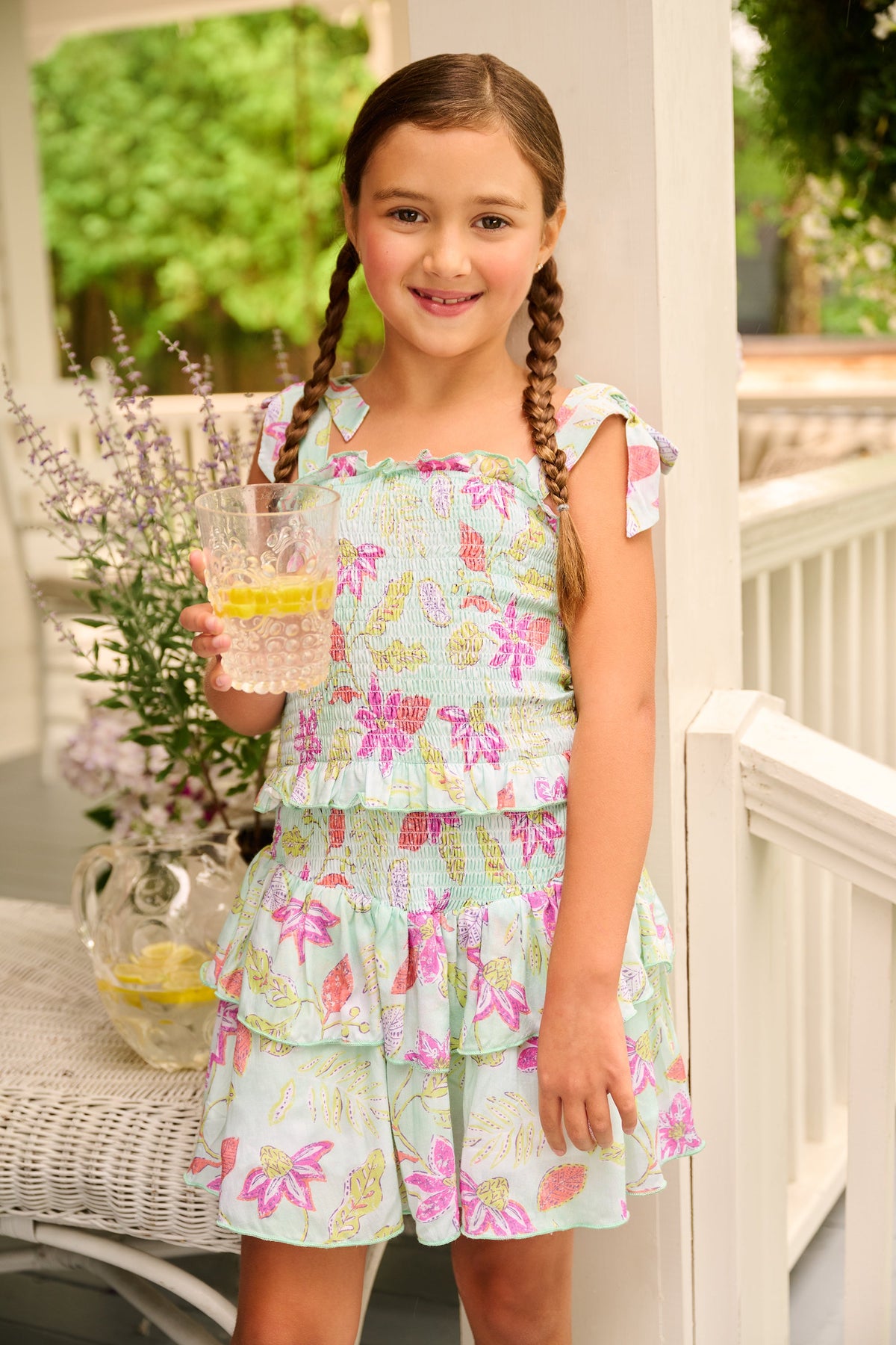 Girls Floral Smocked Angel Dress - Hatley Girls