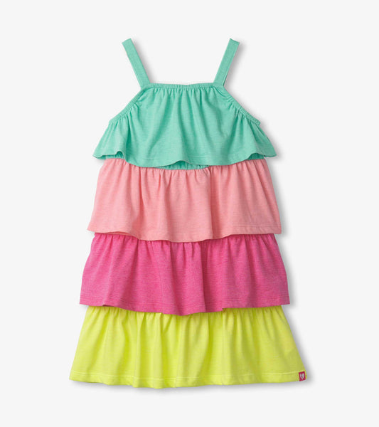 Girls Bright Rainbow Tiered Dress - Hatley Girls