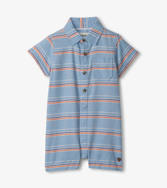 Baby & Toddler Boys Striped Blue Woven Romper - Hatley Baby & Toddler
