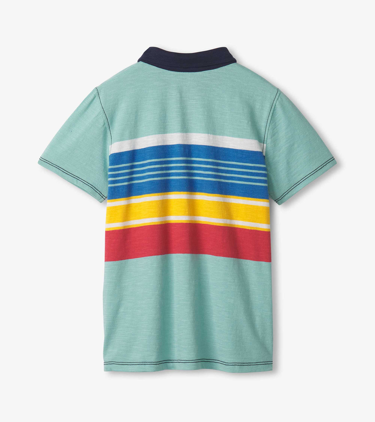 Boys Striped Teal Polo Tee - Hatley Boys