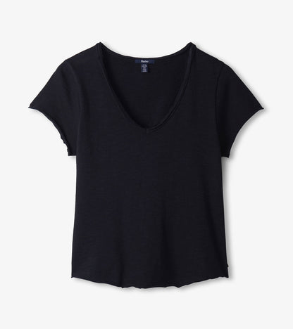 Sadie V-Neck Tee - Black - Hatley Women