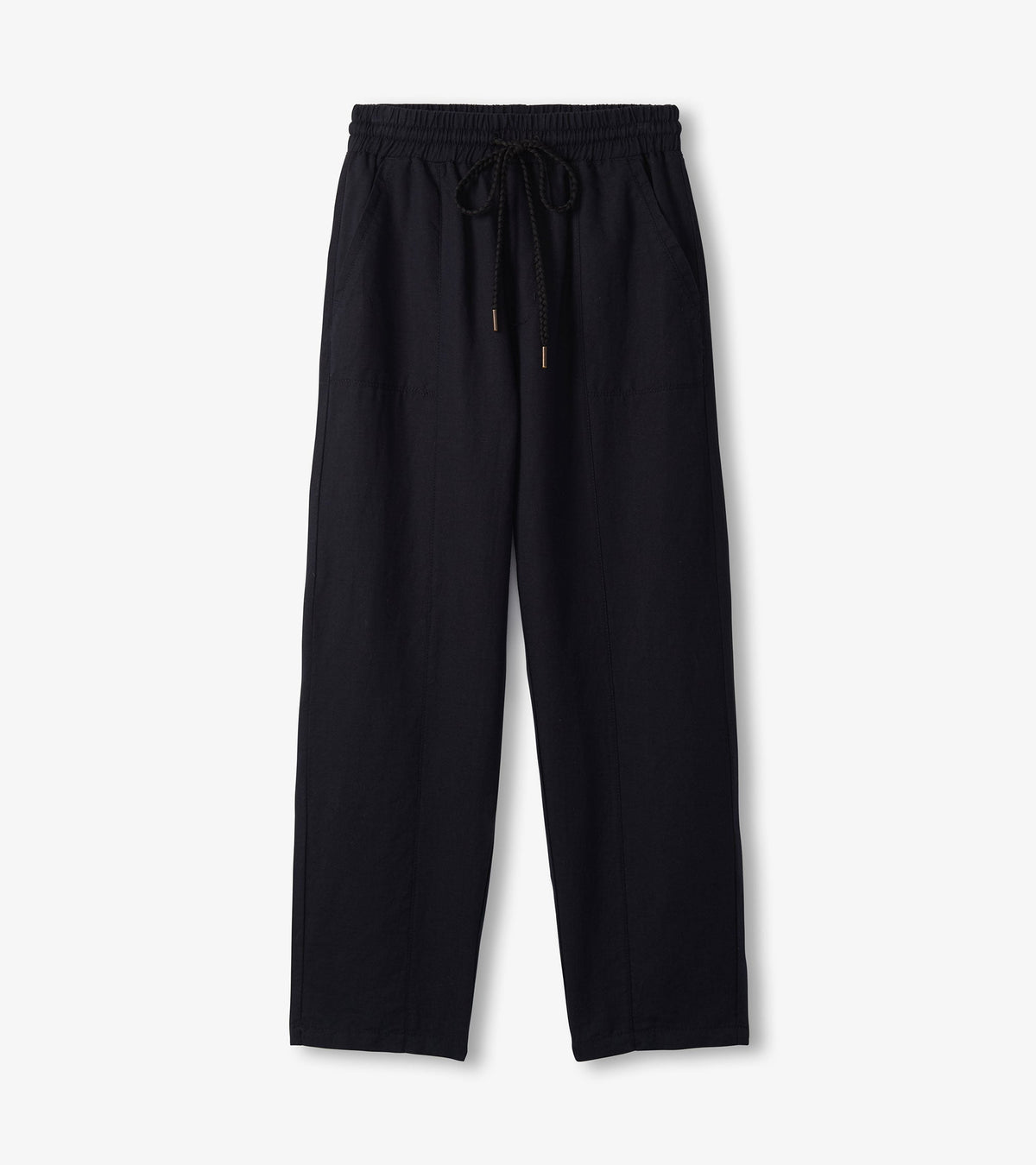 Straight Leg Linen Pants - Black - Hatley Women