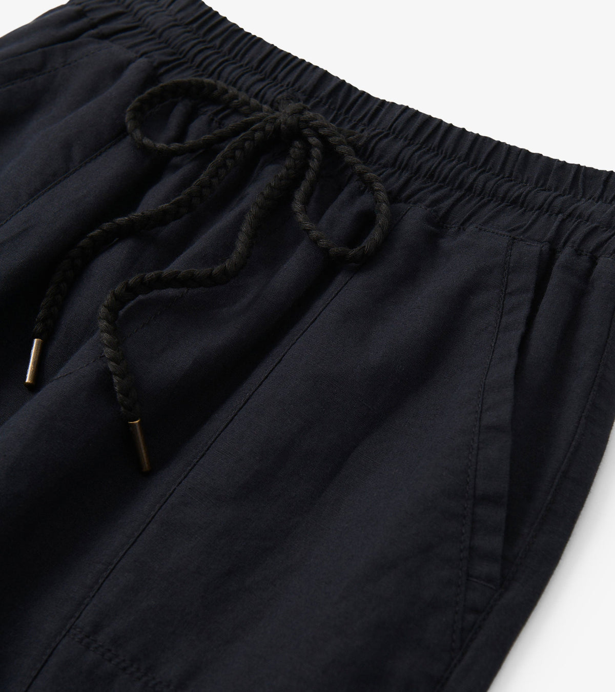 Straight Leg Linen Pants - Black - Hatley Women