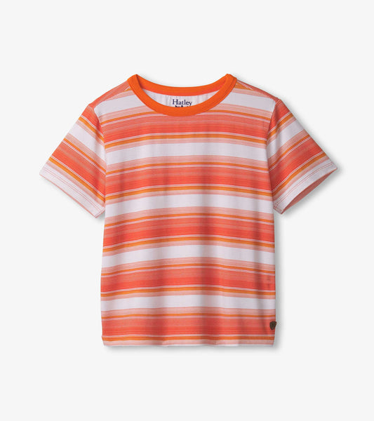 Boys Striiped Orange Bamboo Tee - Hatley Boys