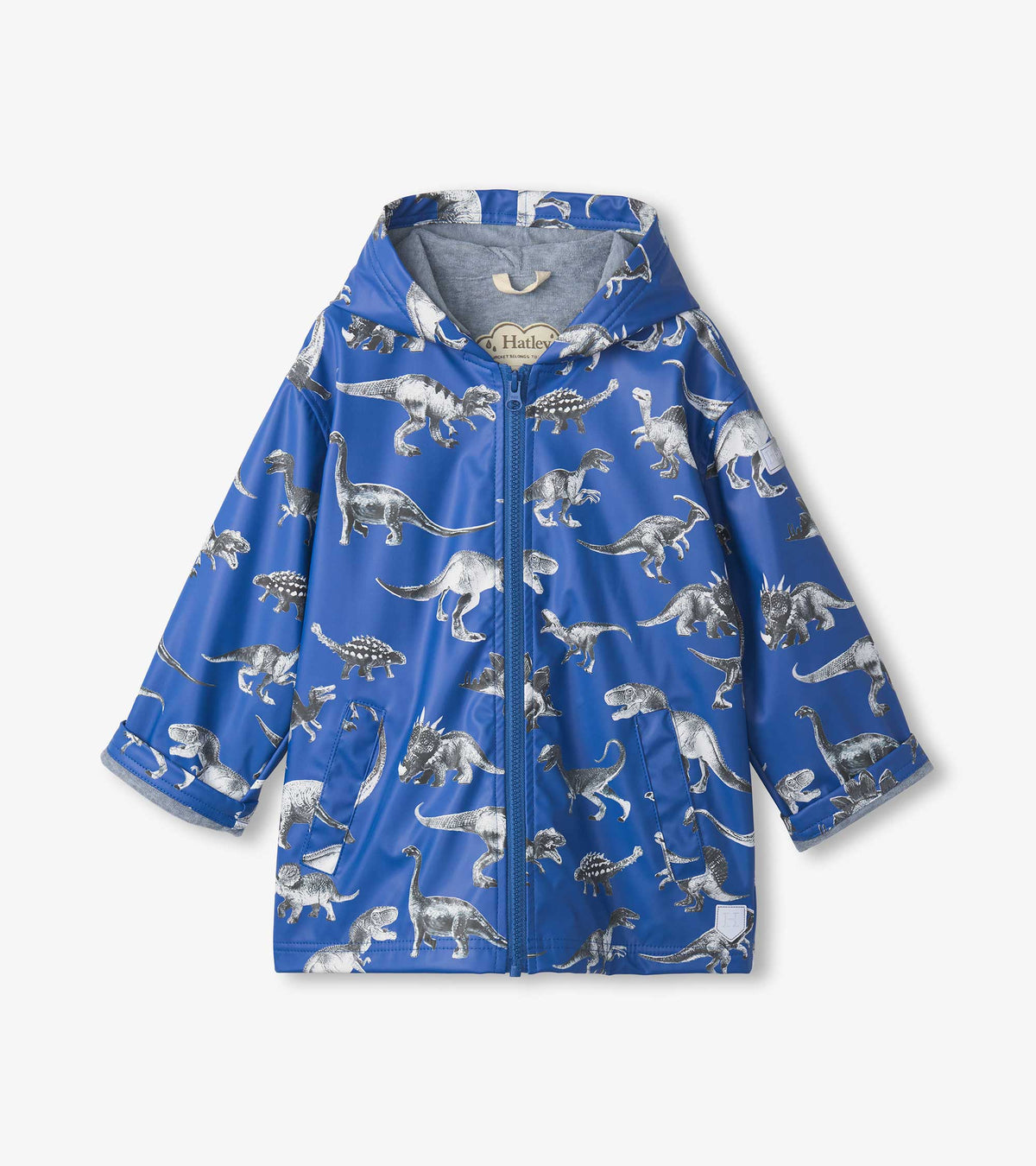 Boys Dino Extinction Zip-Up Rain Jacket - Hatley Boys