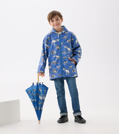Boys Dino Extinction Zip-Up Rain Jacket - Hatley Boys