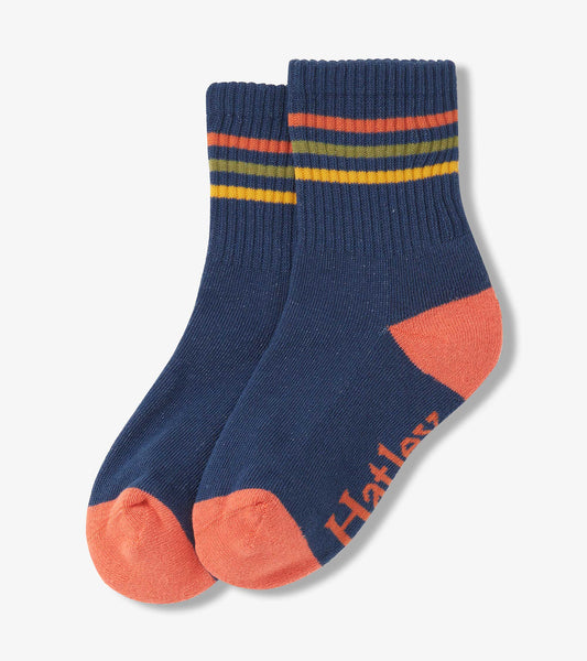 Boys Striped Blue Crew Socks - Hatley Boys
