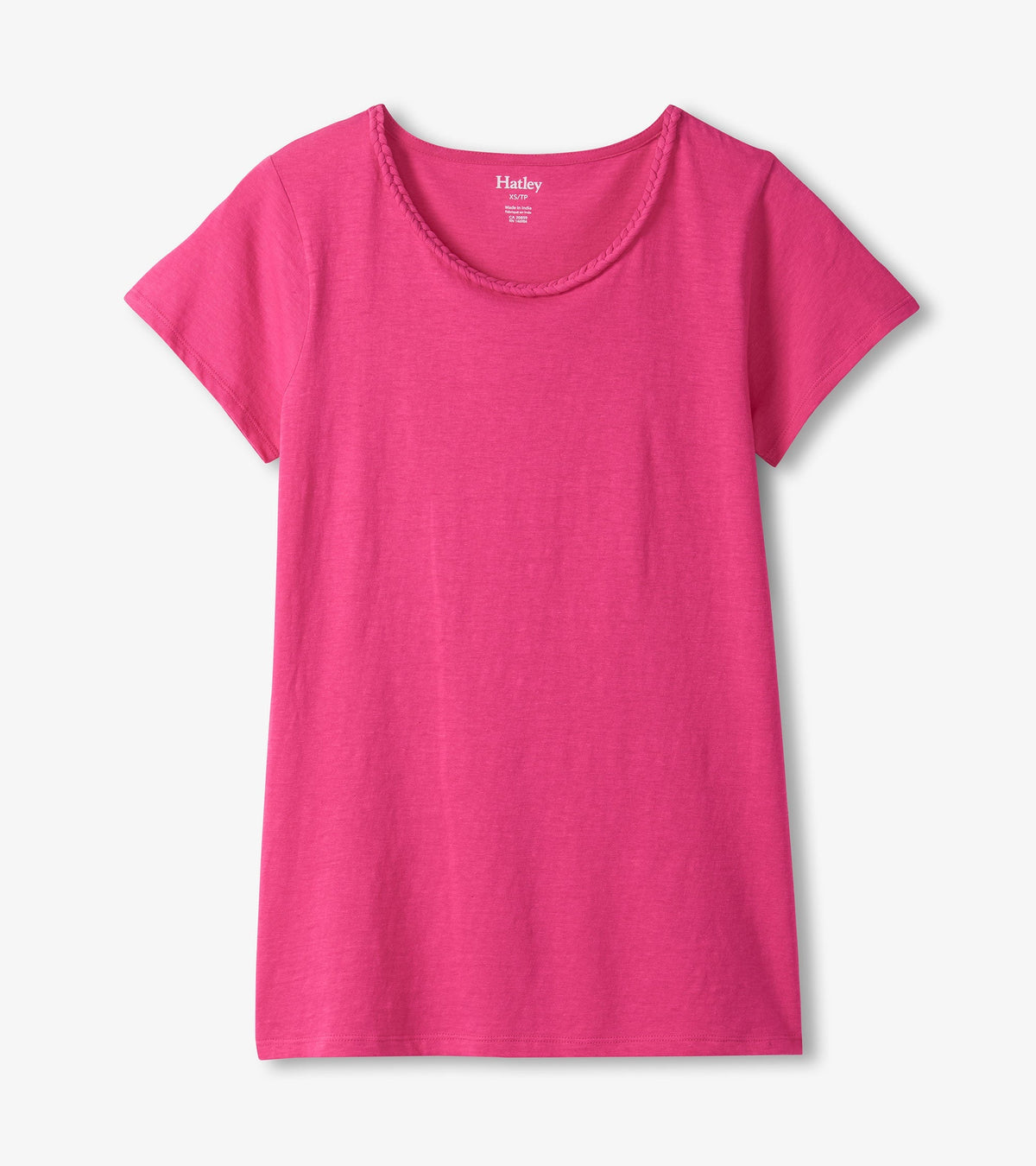 Braided Neck Tee - Fuschia - Hatley Women