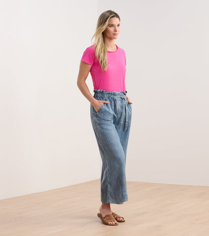 Braided Neck Tee - Fuschia - Hatley Women