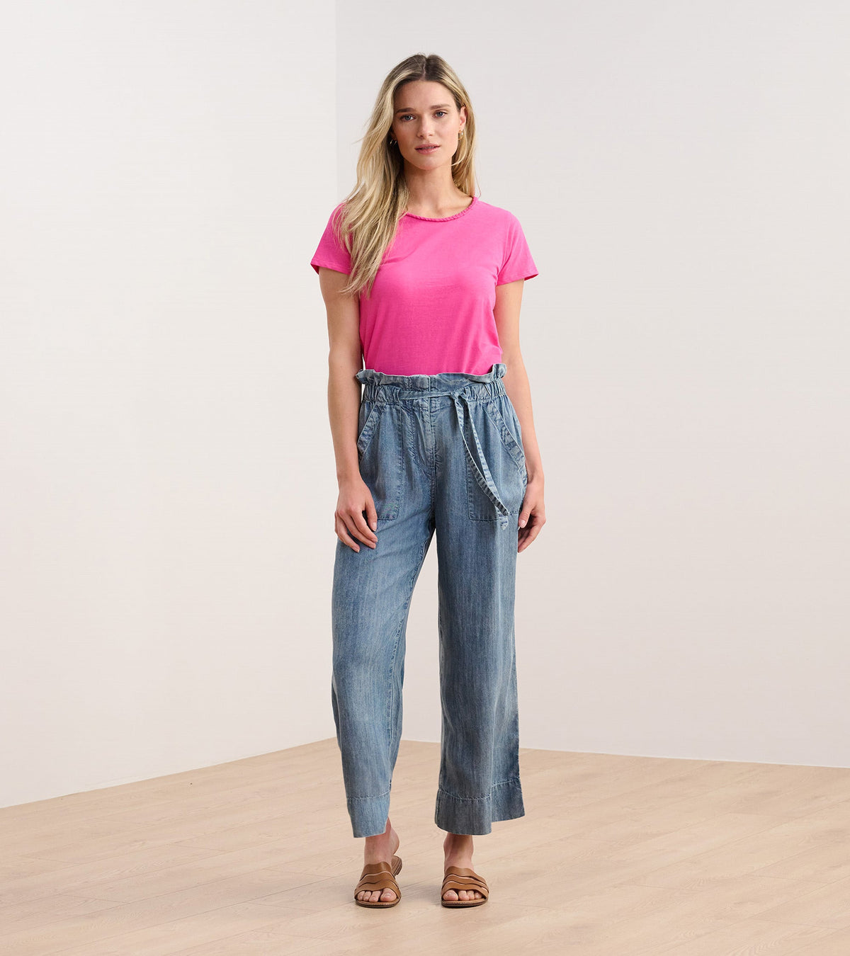 Braided Neck Tee - Fuschia - Hatley Women