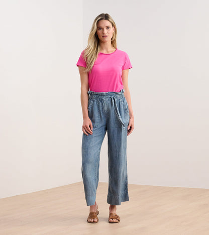 Braided Neck Tee - Fuschia - Hatley Women