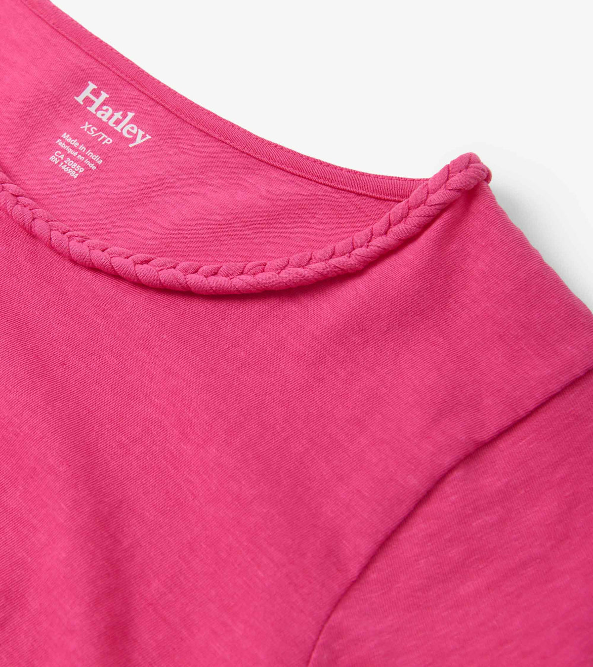 Braided Neck Tee - Fuschia - Hatley Women