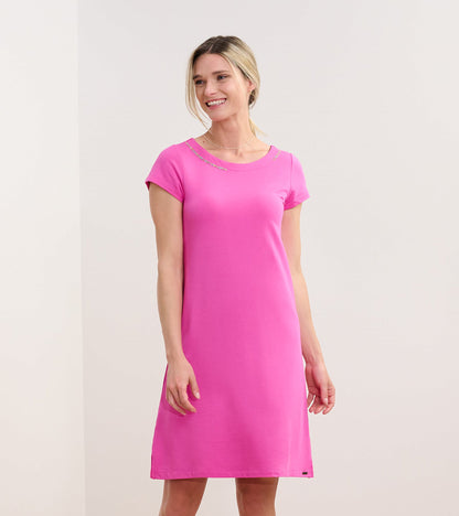 Brooke Dress - Fuchsia French Terry - Hatley Women