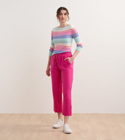 Straight Leg Linen Pants - Fuchsia - Hatley Women