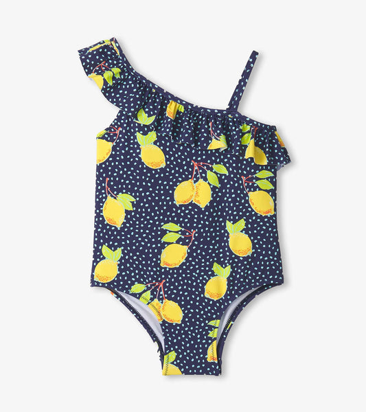 Girls Fresh Lemons Ruffle Trim Swimsuit - Hatley Girls