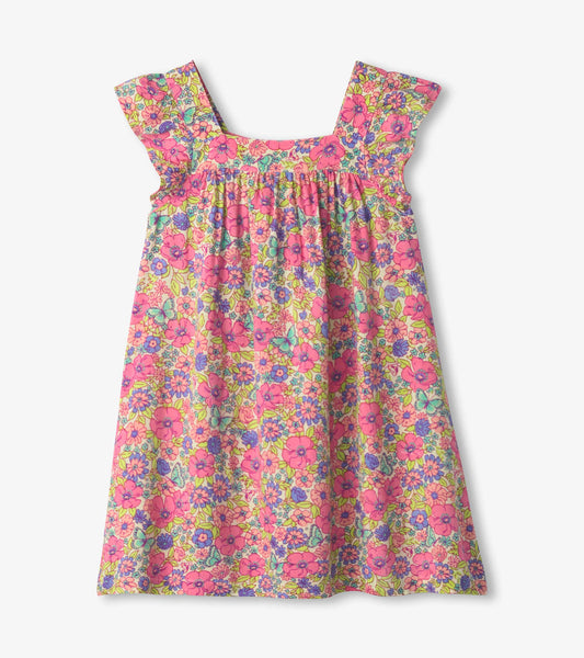 Girls Groovy Flowers Flutter Puff Dress - Hatley Girls