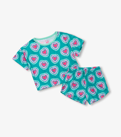 Girls Glowing Hearts Tee and Shorts Pajama Set - Hatley Girls