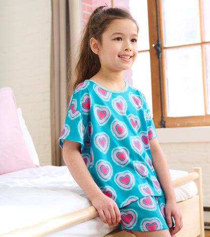 Girls Glowing Hearts Tee and Shorts Pajama Set - Hatley Girls