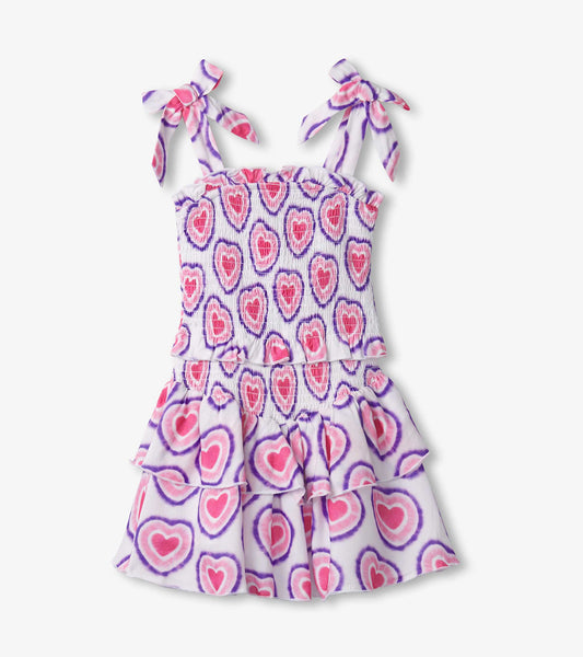 Girls Glowing Hearts Smocked Angel Dress - Hatley Girls