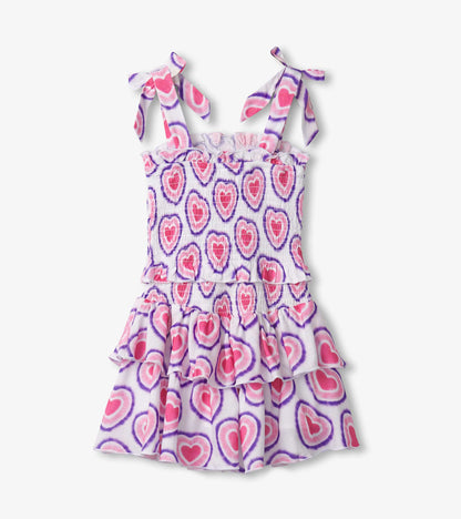 Girls Glowing Hearts Smocked Angel Dress - Hatley Girls