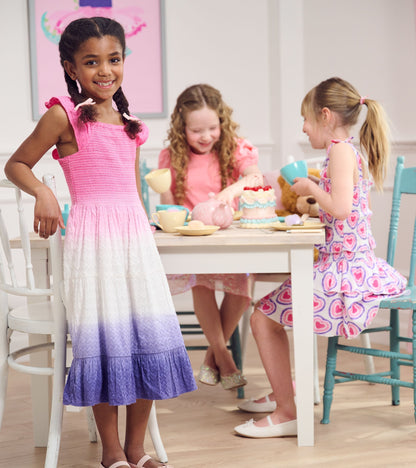 Girls Glowing Hearts Smocked Angel Dress - Hatley Girls