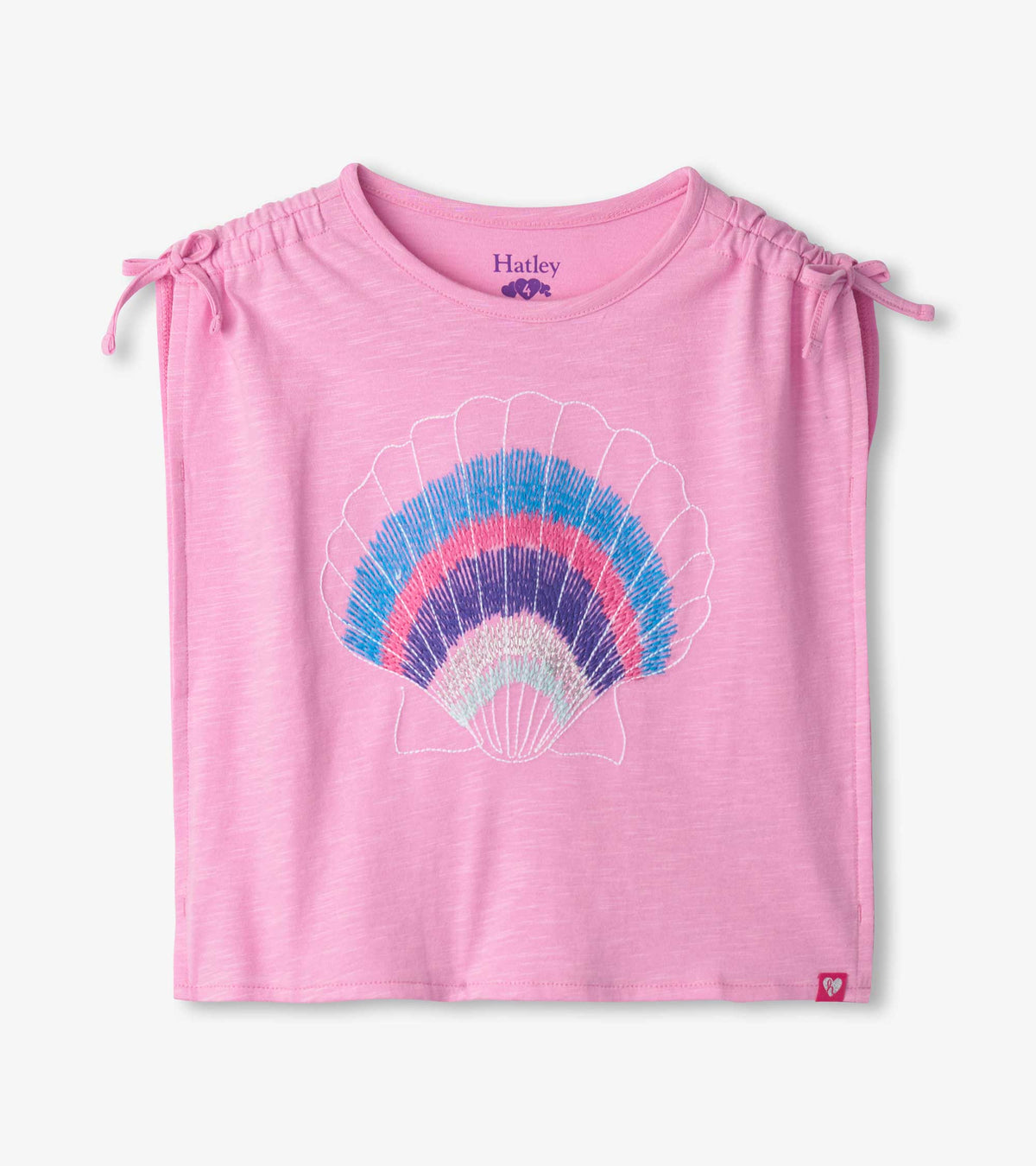 Girls Lilac Shell Cinched Shoulder Top - Hatley Girls