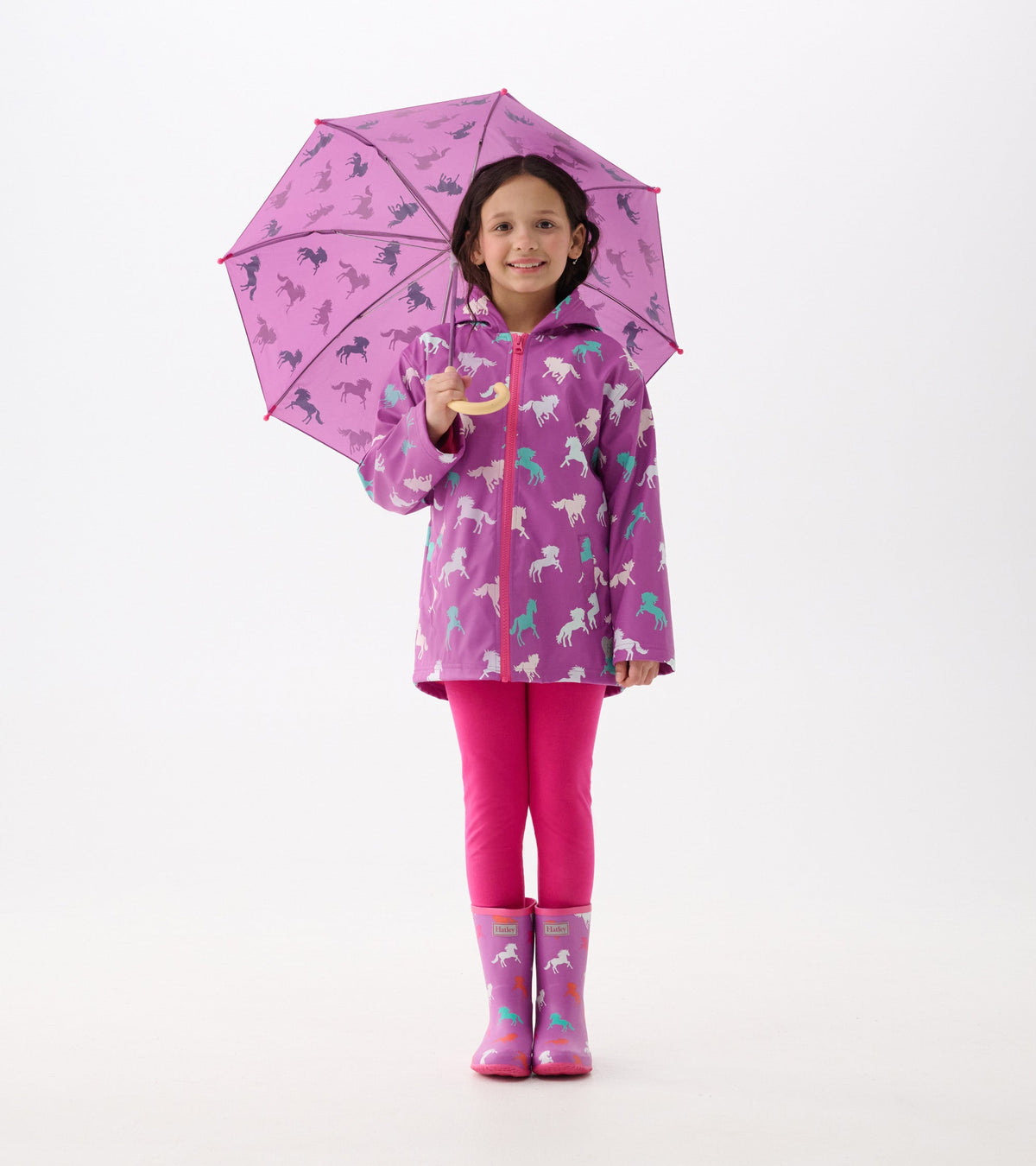 Girls Leaping Horses Packable Rain Boots - Hatley Girls