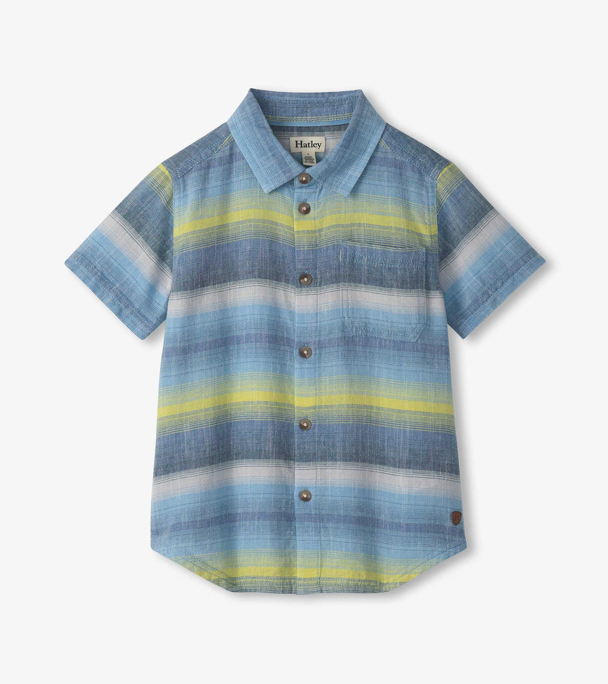 Boys Lime Green Stripes Button Down Shirt - Hatley Boys