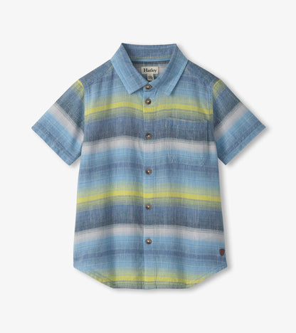 Boys Lime Green Stripes Button Down Shirt - Hatley Boys