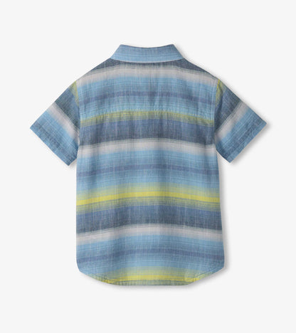 Boys Lime Green Stripes Button Down Shirt - Hatley Boys