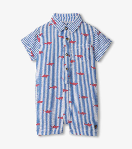 Baby & Toddler Boys Shark Silhouette Woven Romper - Hatley Baby & Toddler