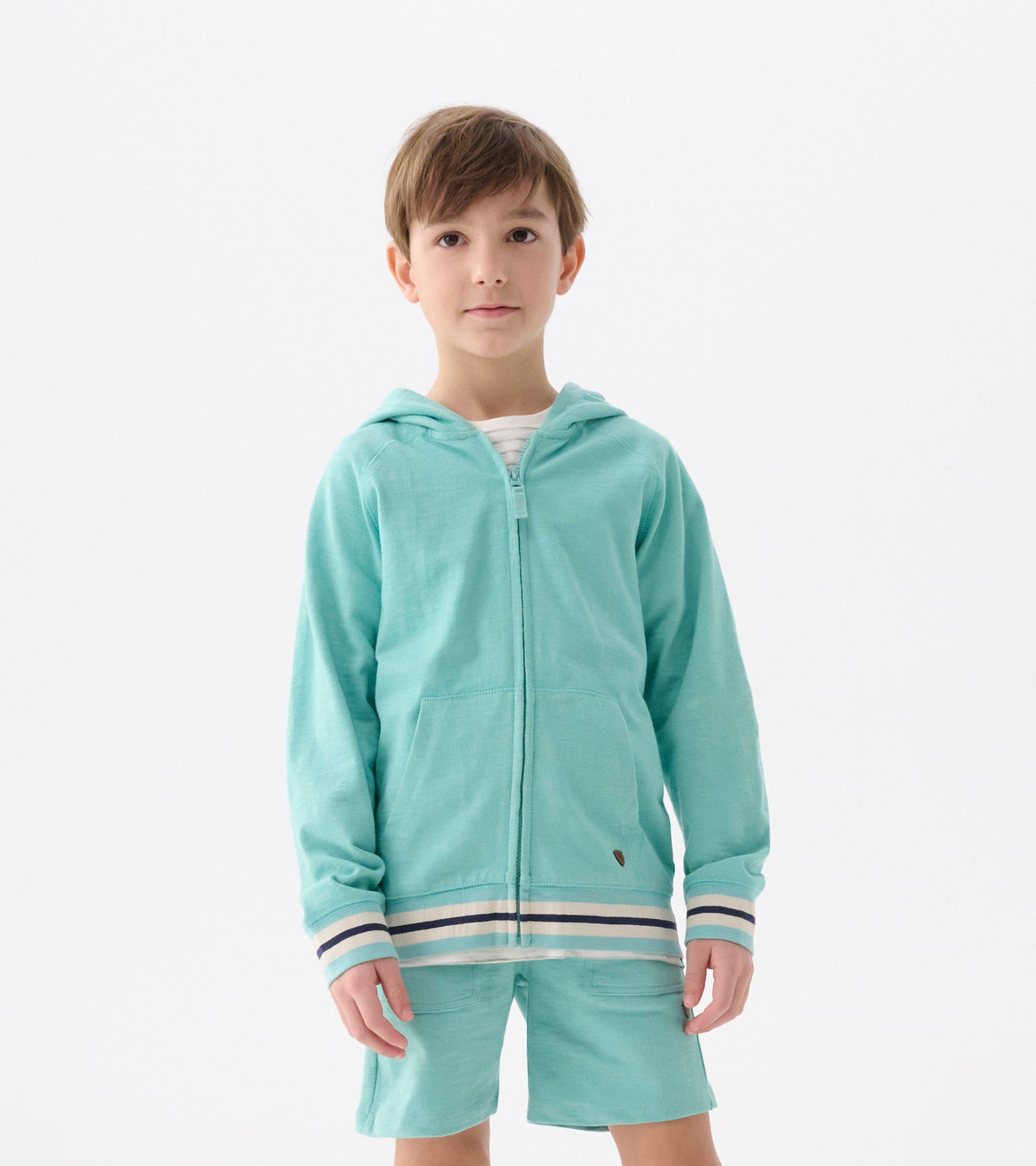 Boys Nile Blue Zip-Up Hoodie - Hatley Boys