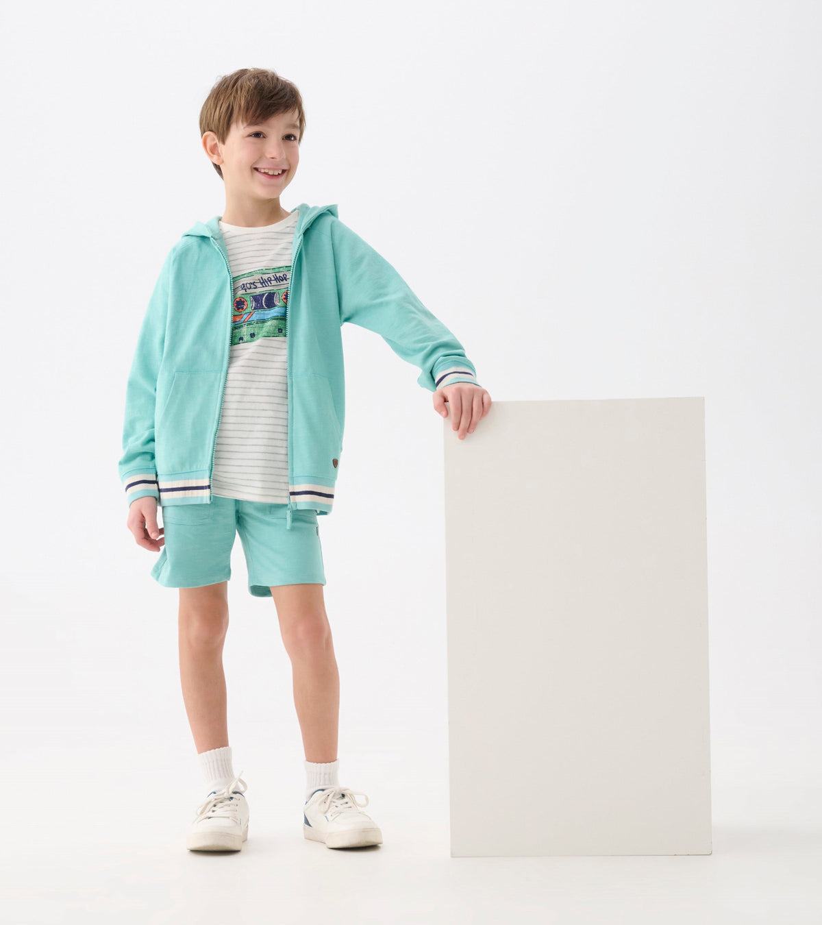 Boys Nile Blue Zip-Up Hoodie - Hatley Boys