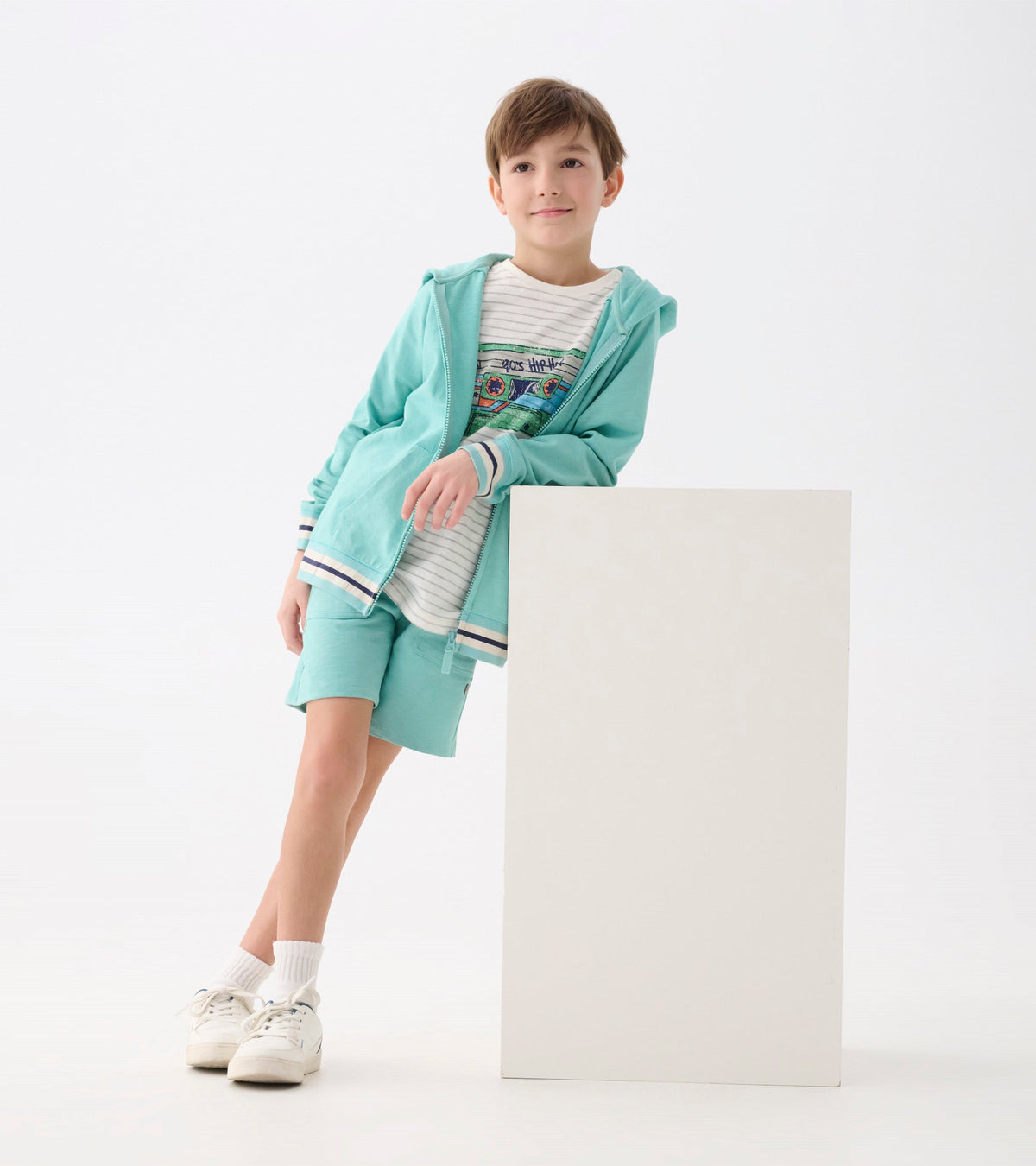 Boys Nile Blue Zip-Up Hoodie - Hatley Boys