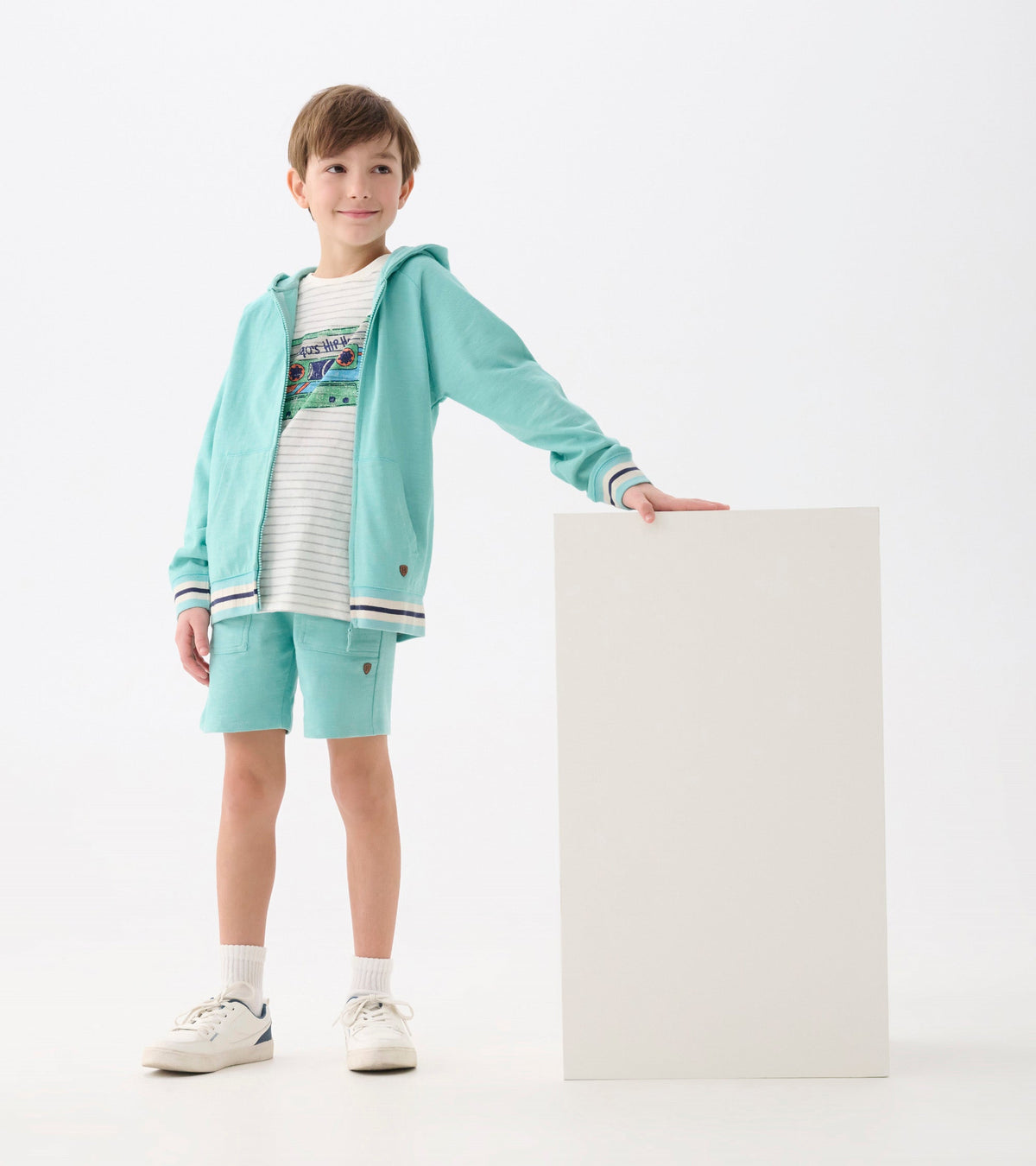 Boys Nile Blue Zip-Up Hoodie - Hatley Boys