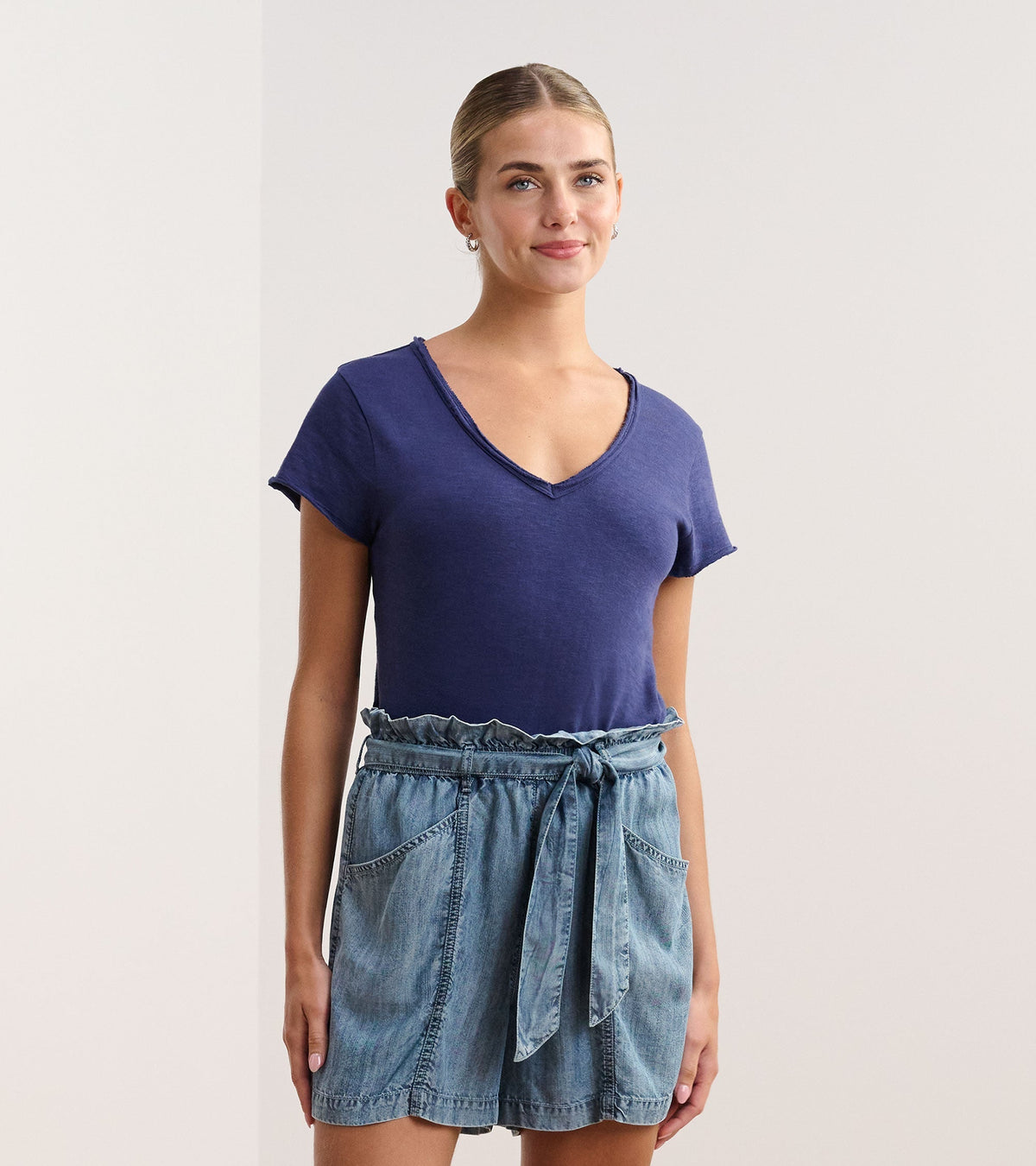 Sadie V-Neck Tee - Patriot Blue - Hatley Women