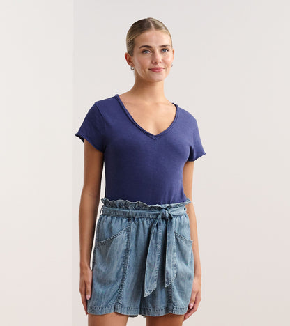 Sadie V-Neck Tee - Patriot Blue - Hatley Women
