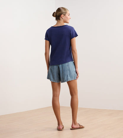 Sadie V-Neck Tee - Patriot Blue - Hatley Women
