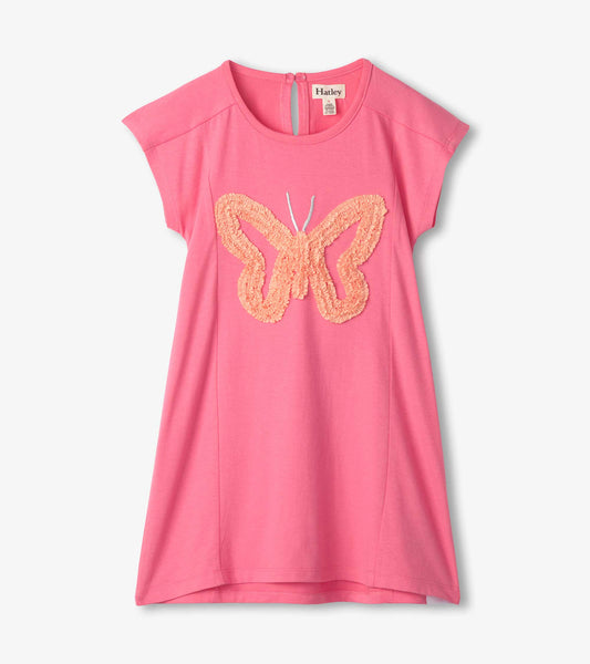 Girls Pink Butterfly A-Line Panel Dress - Hatley Girls